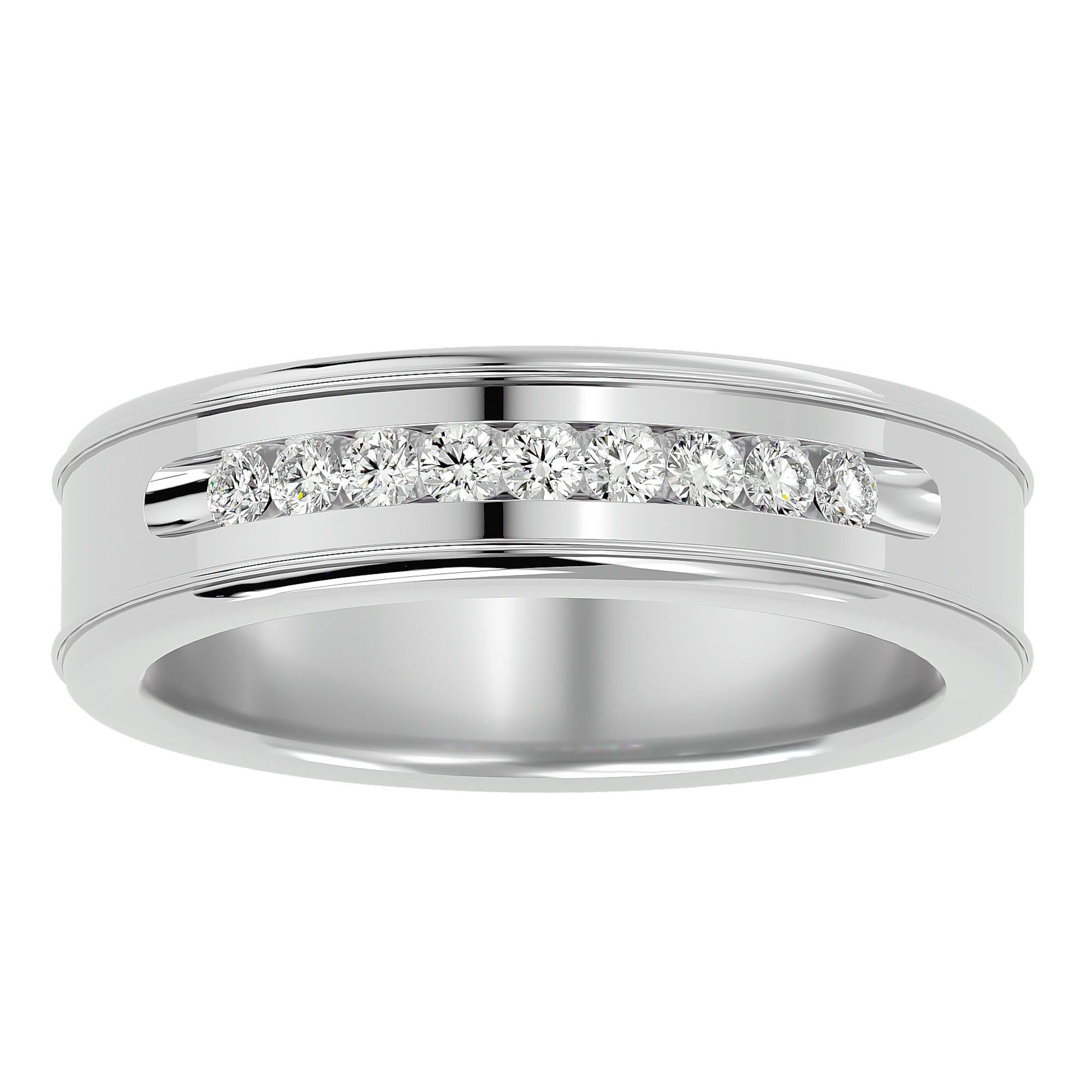 Verighetă Céline din Aur 14k cu Bandă De Diamante Naturale de 0.31 ct din 14k Aur Alb - Castelo.ro
