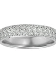 Inelul Promisiunii cu Moissanite Pavé de 0.77 ct din Platina - Castelo.ro