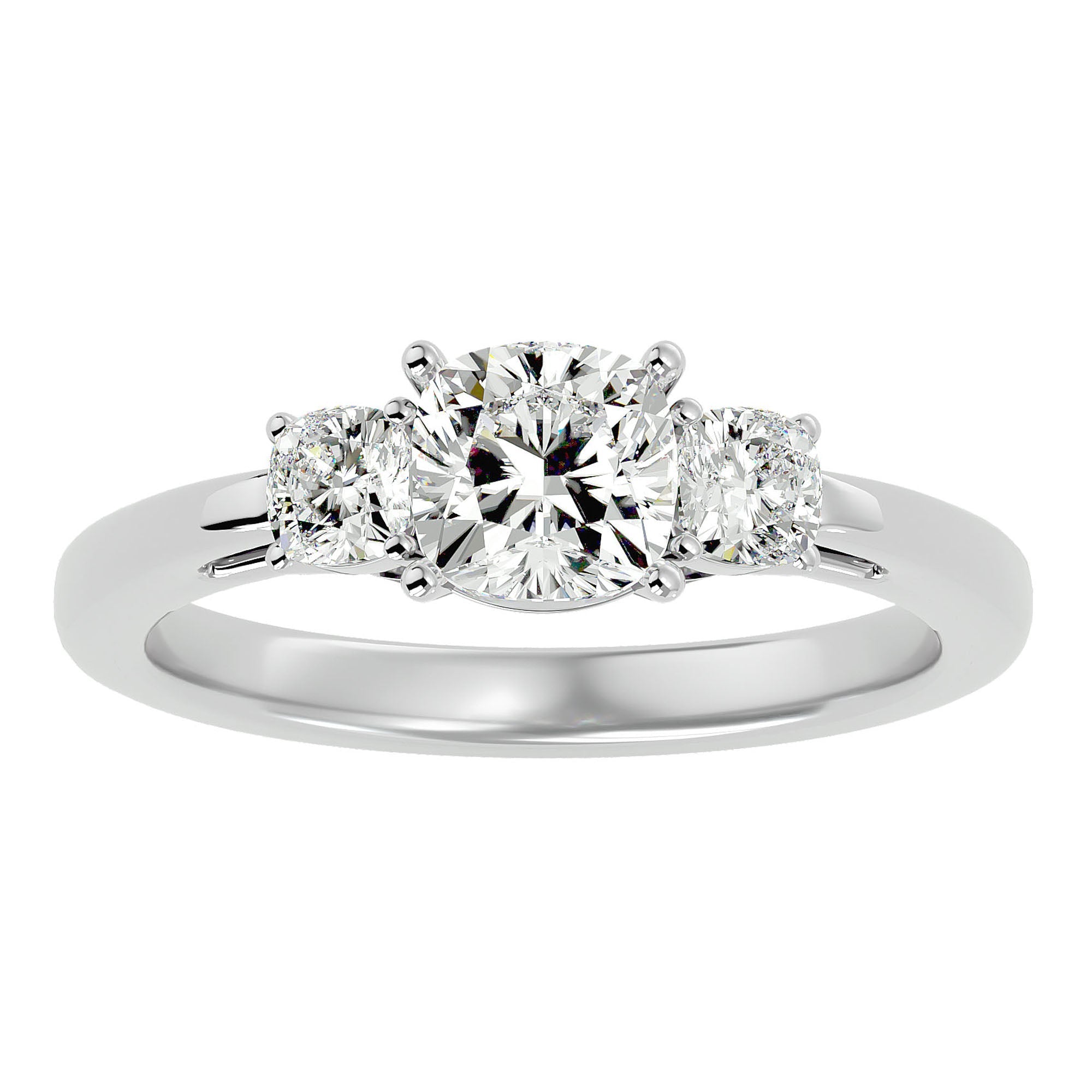 Inel de Logodnă Solitaire cu Trei Diamante Create în Laborator de 1.57 ct din Platina - Castelo.ro