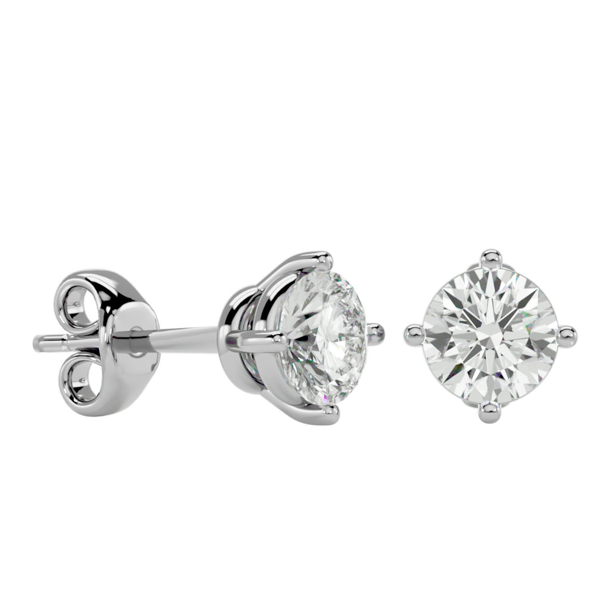 Cercei Stud Cu Diamante Naturale Tăietură Rotundă Briliantă de 1.05 ct din - Castelo.ro
