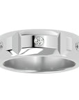 Verighetă cu Bandă De Diamante Create în Laborator de 0.18 ct din Platina - Castelo.ro