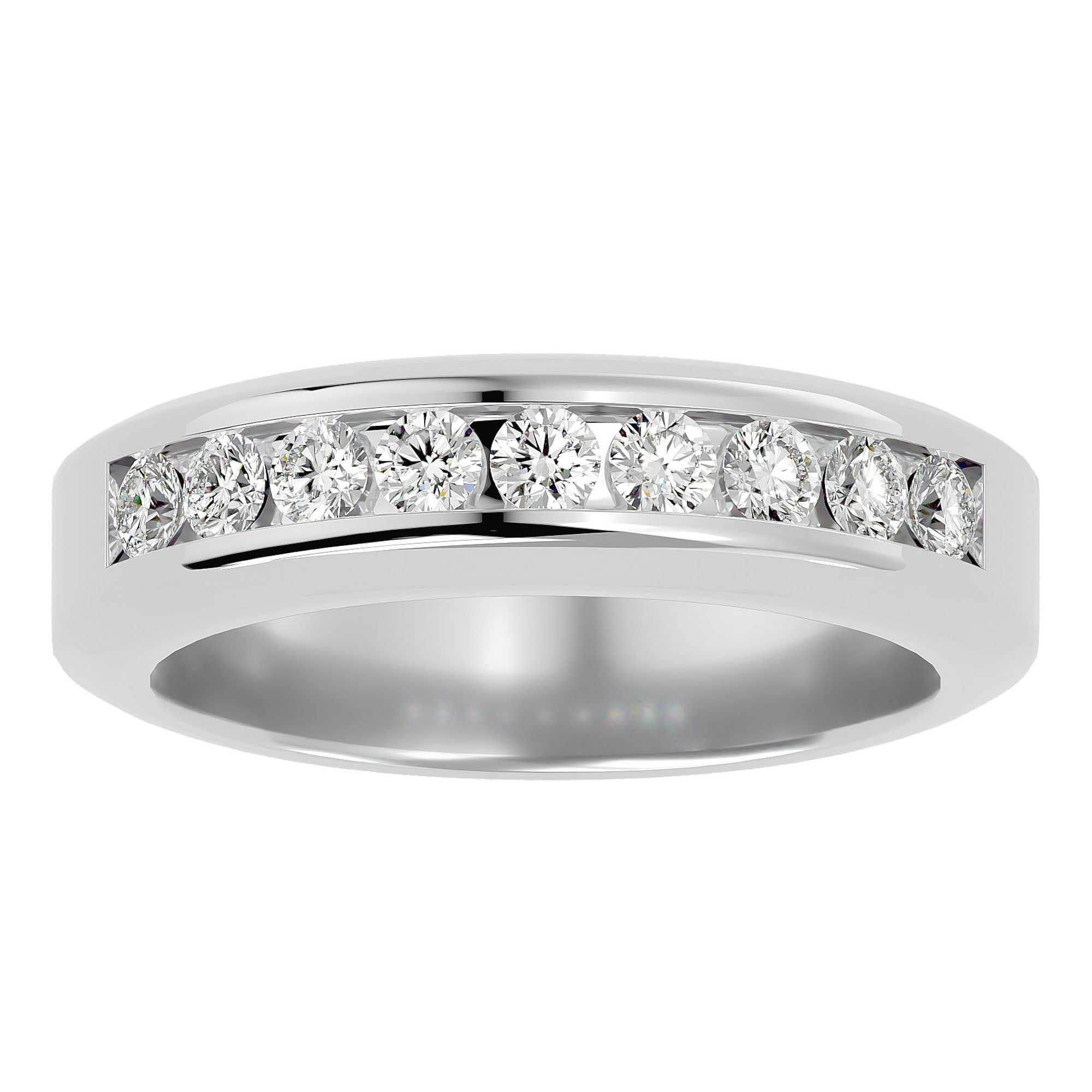 Verighetă Chloé cu Bandă De Moissanite de 0.74 CT din Platina - Castelo.ro