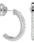 Cercei Hoop Vals din Aur 14k cu Diamante Create în Laborator de 0.92 ct din 14k Aur Alb - Castelo.ro