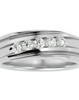 Verighetă Regală din Aur 14k cu Diamante Naturale de 0.51 ct din 14k Aur Alb - Castelo.ro