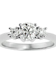 Inel de Logodnă din Aur 14k cu Trei Diamante Naturale Pavè de 1.18 ct din 14k Aur Alb - Castelo.ro