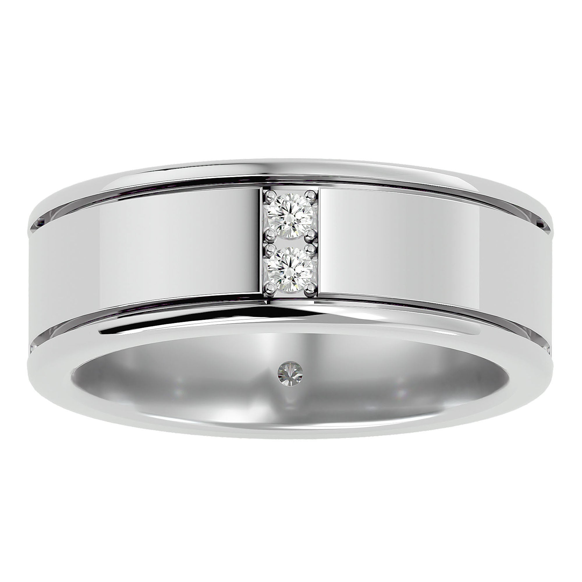 Verighetă Forte cu Diamante Naturale de 0.28 ct din Platina - Castelo.ro