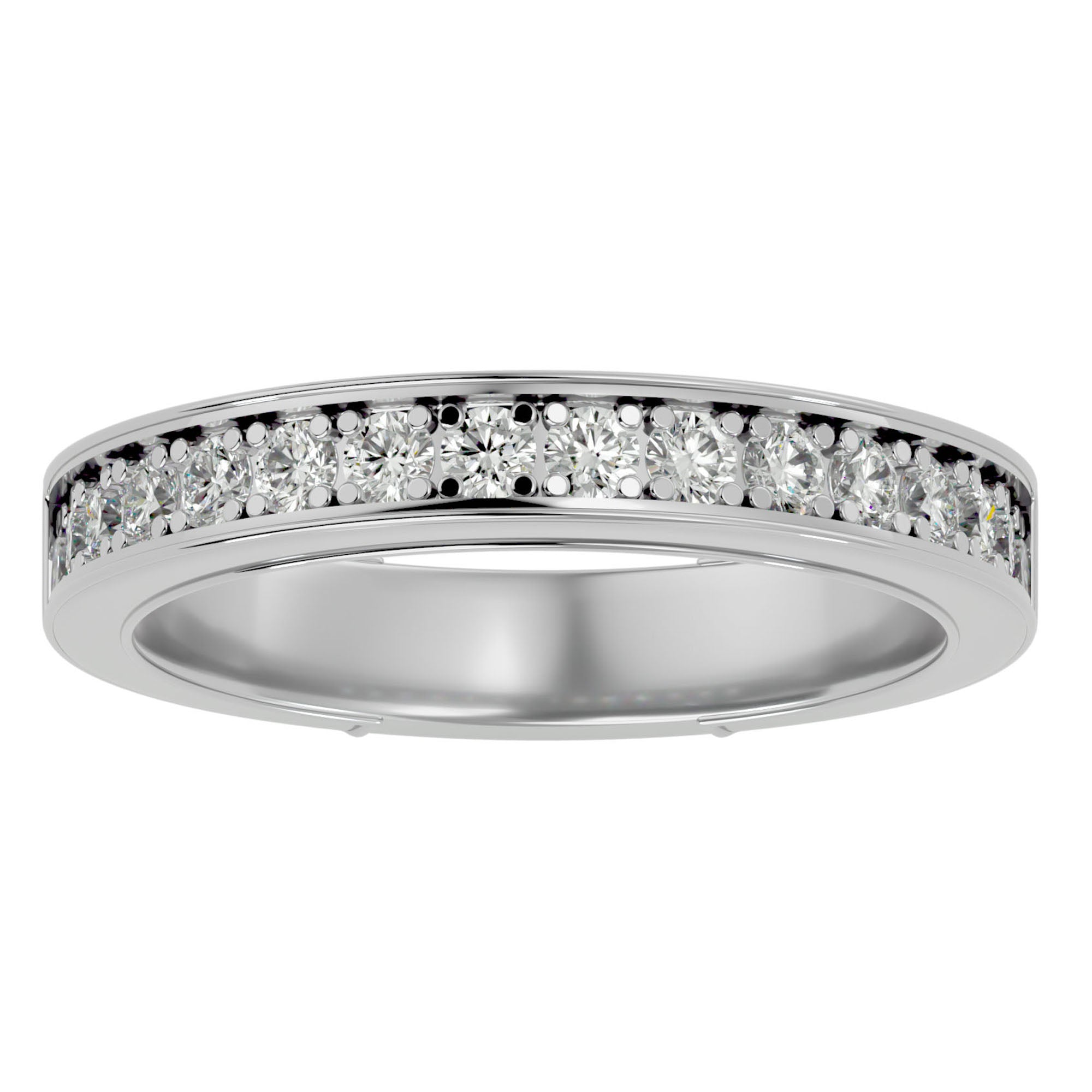 Inel Eternity din Aur 14k Cu Diamante Naturale de 0.49 ct din 14k Aur Alb - Castelo.ro