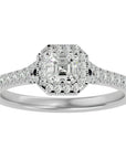 Inel de Logodnă Retro Pavé cu Diamante Naturale de 0.46 ct din Platina - Castelo.ro