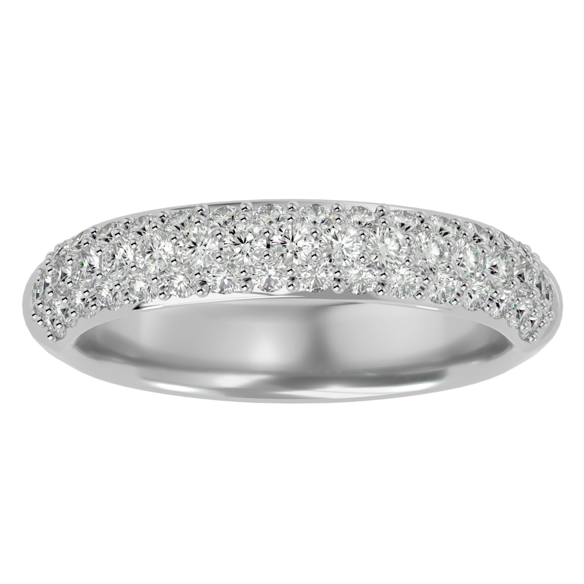 Inelul Promisiunii din Aur 14k cu Diamante Create în Laborator Pavé de 0.77 ct din 14k Aur Alb - Castelo.ro