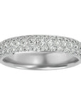 Inelul Promisiunii din Aur 14k cu Diamante Create în Laborator Pavé de 0.77 ct din 14k Aur Alb - Castelo.ro