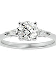 Inel de Logodnă din Aur 14k cu Trei Diamante Create în Laborator de 1.22 ct din 14k Aur Alb - Castelo.ro