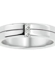 Verighetă din Aur 14k cu Tăietură si Diamante Naturale de 0.14 ct din 14k Aur Alb - Castelo.ro