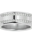 Verighetă Solène Cu Două Rânduri De Diamante Create în Laborator de 0.46 ct din Platina - Castelo.ro