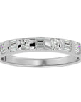Inel Bagheta Eternity din Aur 14k cu Diamante Naturale de 0.56 ct din 14k Aur Alb - Castelo.ro