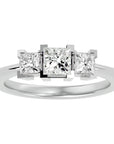 Inel de Logodnă Cu Trei Diamante Create în Laborator Tăietură Prințesă de 1.32 ct din Platina - Castelo.ro