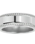 Verighetă cu Bandă De Moissanite de 0.53 ct din Platina - Castelo.ro