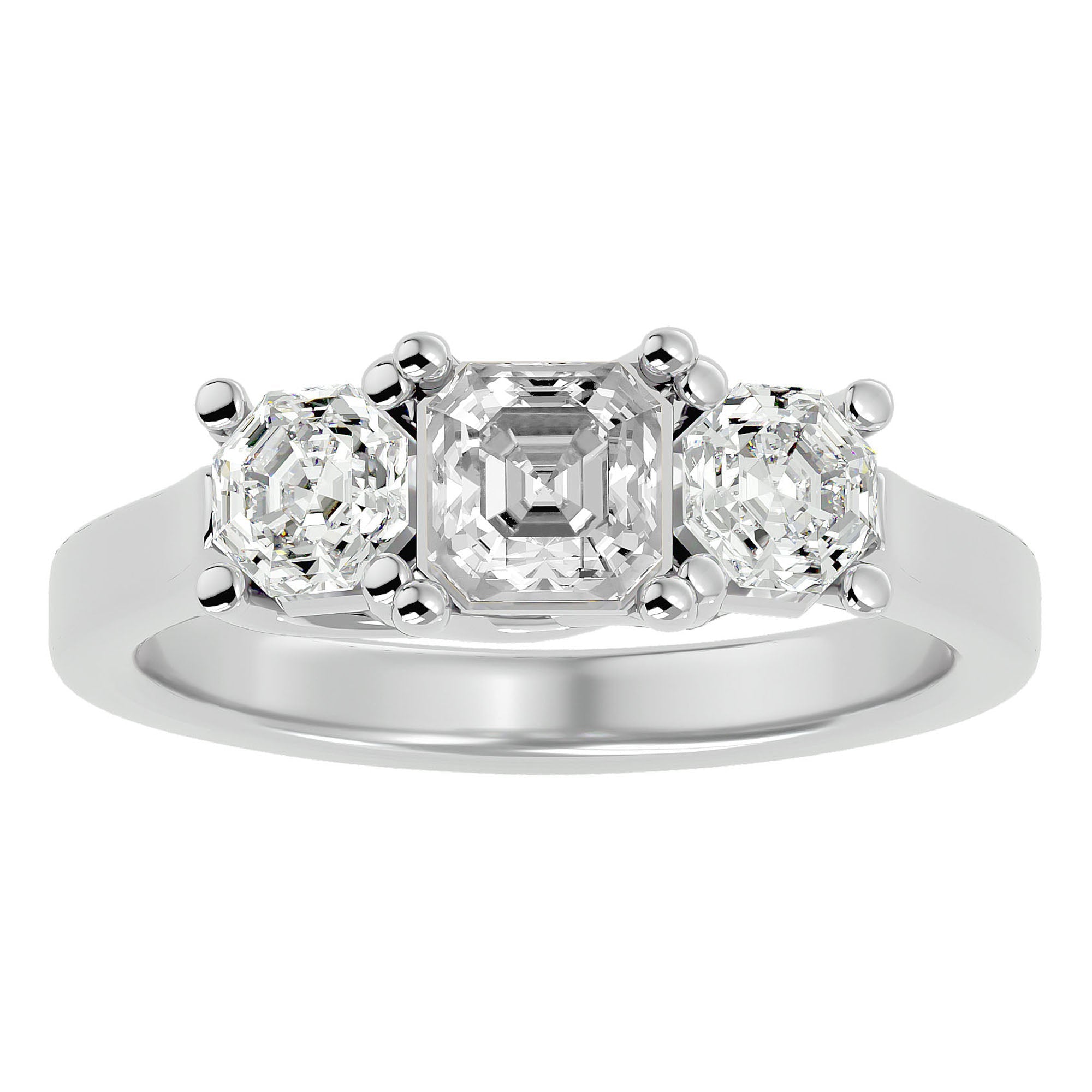 Inel de Logodnă cu Trei Diamante Naturale de 2.20 ct din Platina - Castelo.ro