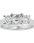 Inel de Logodnă cu Trei Diamante Naturale de 2.20 ct din Platina - Castelo.ro