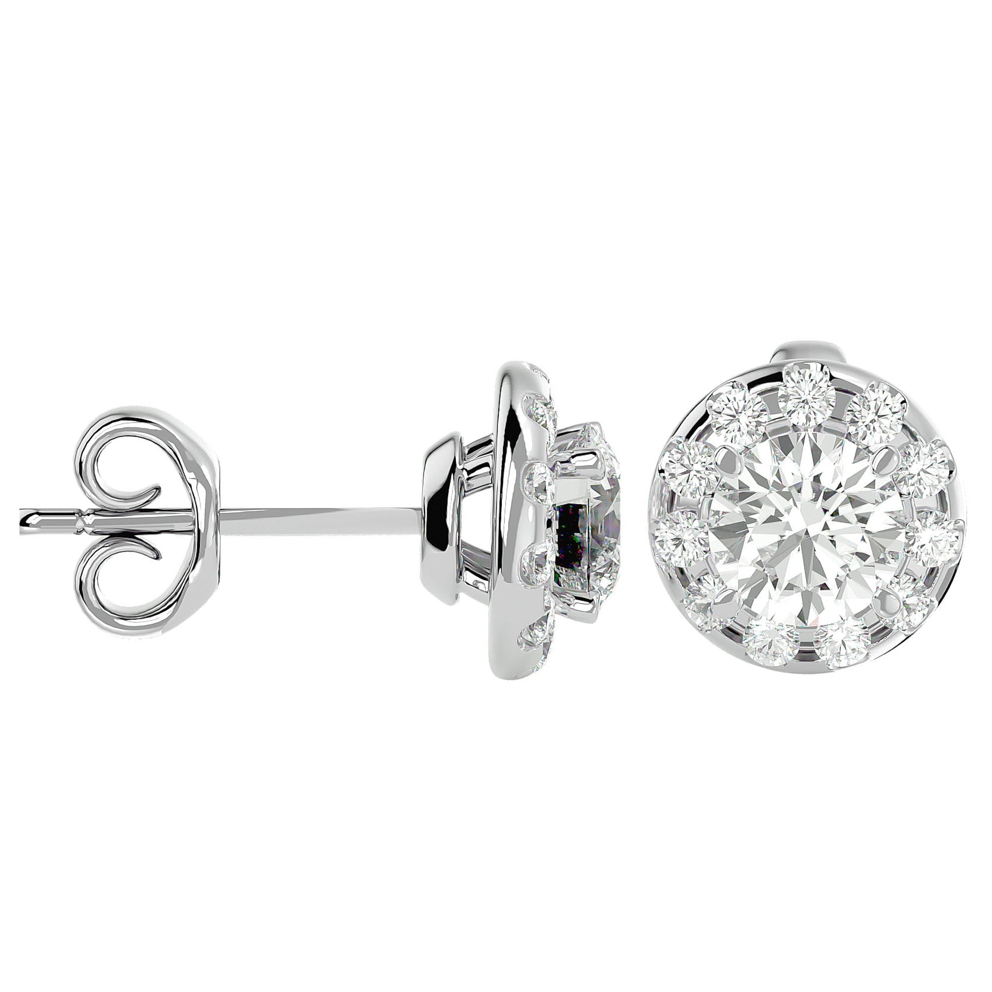 Cercei din Aur 14k Cu Moissanite Stud de 1.06 ct din 14k Aur Alb - Castelo.ro