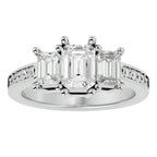 Inel de Logodnă Trei Diamante Create în Laborator de 2.46 ct din Platina - Castelo.ro