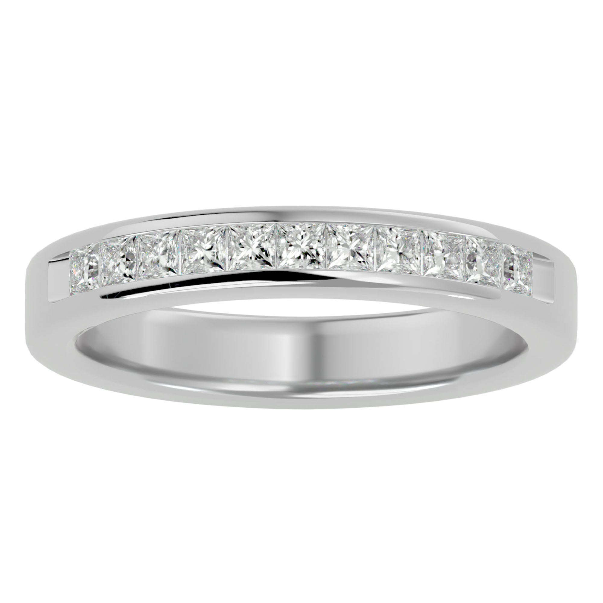 Verighetă cu Moissanite Eternity de 0.55 ct din Platina - Castelo.ro