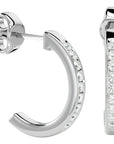 Cercei Hoop Vals din Aur 14k cu Diamante Naturale de 0.92 ct din 14k Aur Alb - Castelo.ro