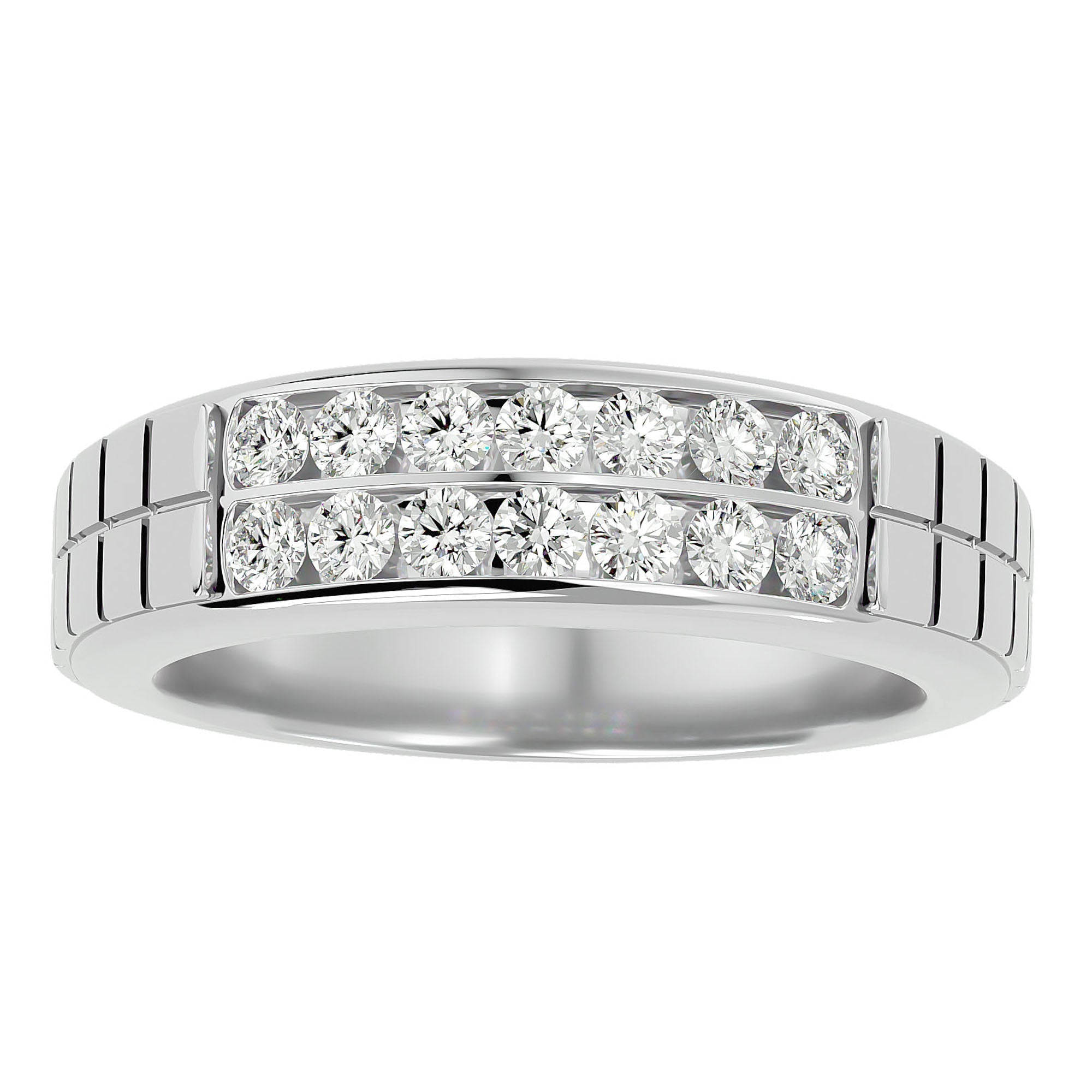 Inel Etern Dual din Aur 14k cu Diamante Create în Laborator de 0.82 ct din 14k Aur Alb - Castelo.ro