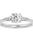 Inel de Logodnă din Aur 14k cu Trei Diamante Naturale de 0.93 ct din 14k Aur Alb - Castelo.ro