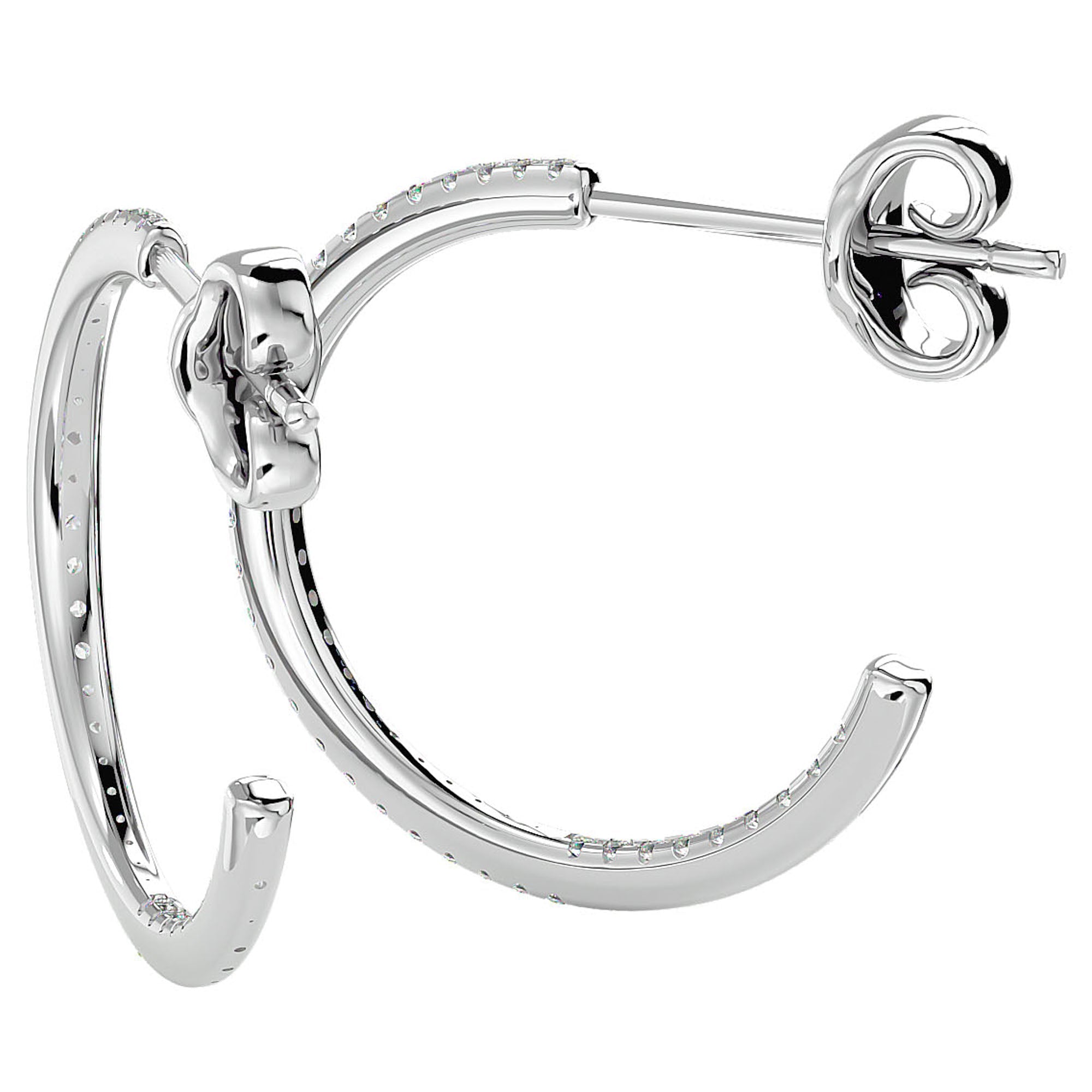 Cercei Cununa Nobilă din Aur 14k cu Diamante Create în Laborator de 0.38 ct din 14k Aur Alb - Castelo.ro