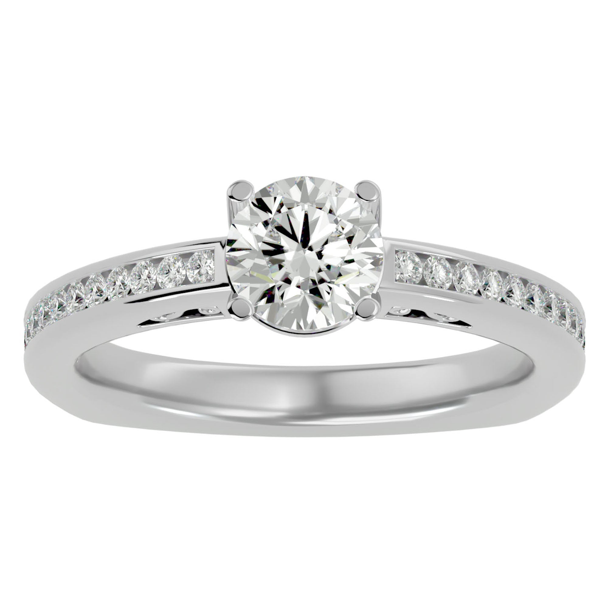 Inel de Logodnă Bastille cu Moissanite de 1.27 ct din Platina - Castelo.ro