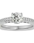 Inel de Logodnă Bastille din Aur 14k cu Moissanite de 1.27 ct din 14k Aur Alb - Castelo.ro
