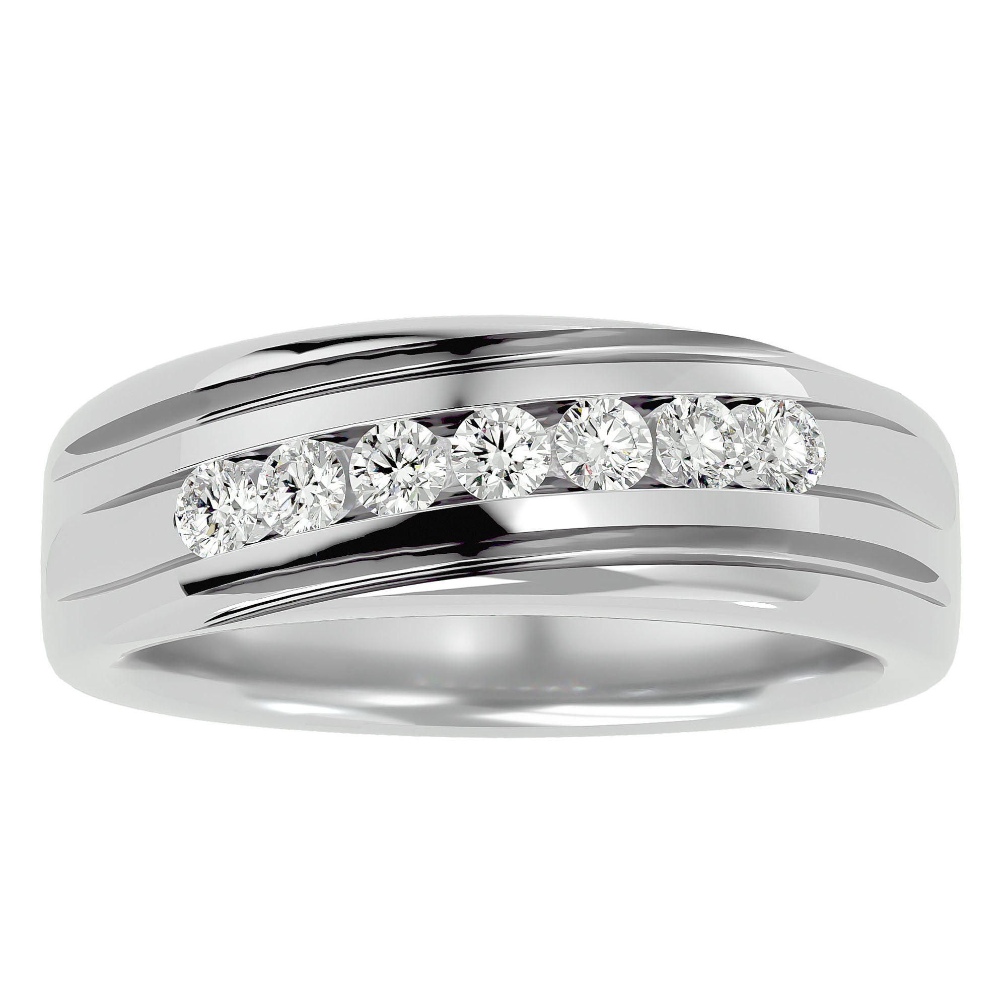 Verighetă Noblesse din Aur 14k cu Diamante Naturale de 0.52 ct din 14k Aur Alb - Castelo.ro