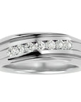 Verighetă Noblesse din Aur 14k cu Diamante Naturale de 0.52 ct din 14k Aur Alb - Castelo.ro