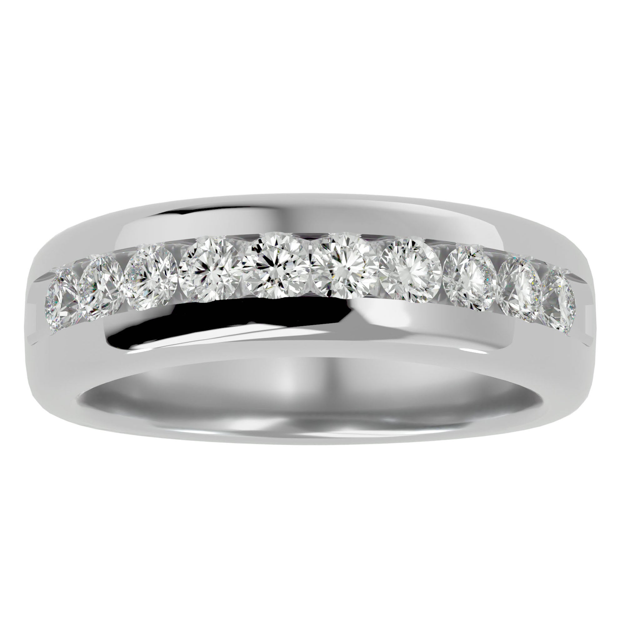 Verighetă Eternity cu Moissanite de 1.01 ct din Platina - Castelo.ro