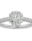 Inel de Logodnă Fleur Pavé cu Diamante Create în Laborator de 0.94 ct din Platina - Castelo.ro