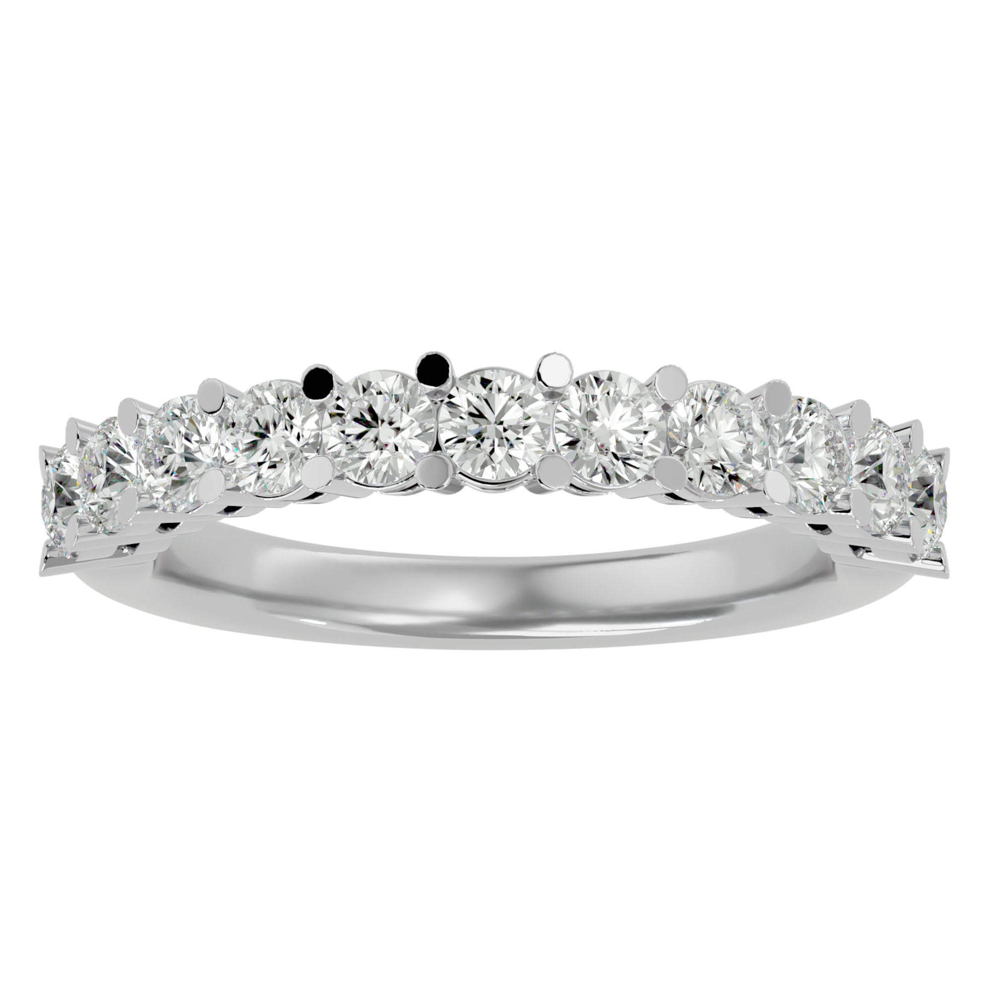 Inel Cu 11 Diamante Naturale Montate In Prong 1.11 ct din Platina - Castelo.ro