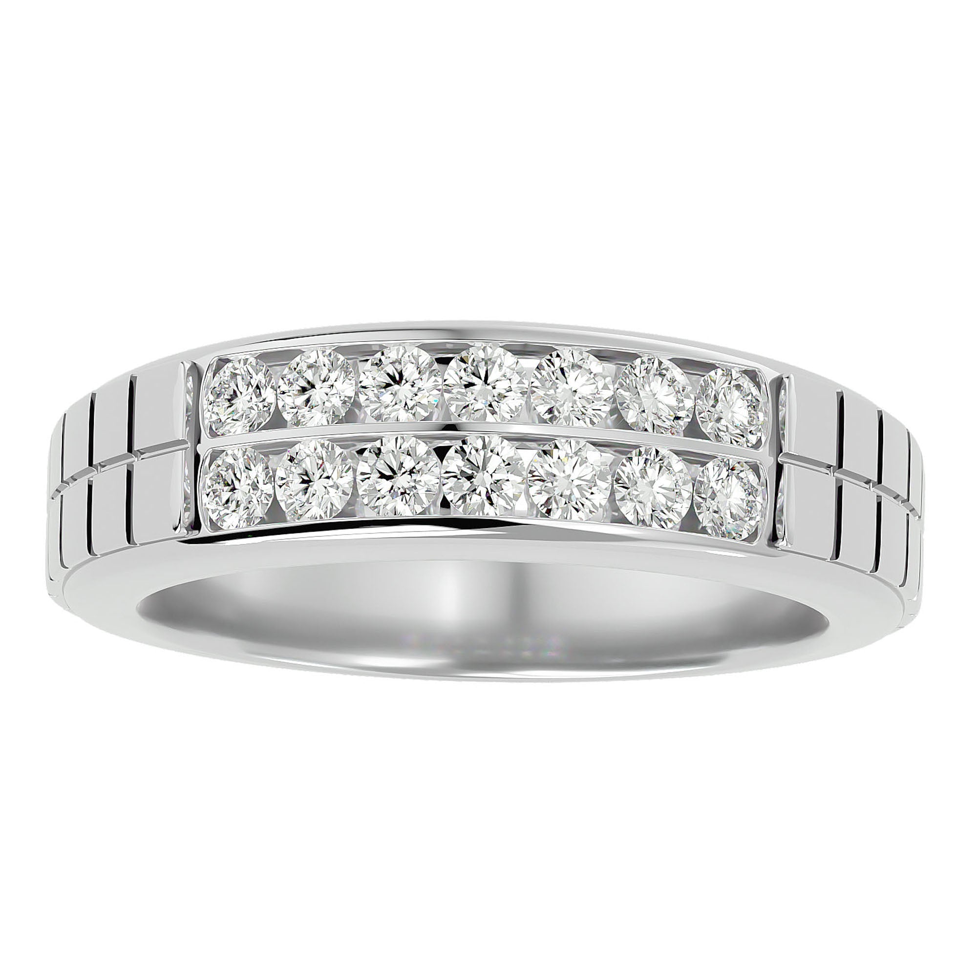 Inel Etern Dual cu Moissanite de 0.82 ct din Platina - Castelo.ro