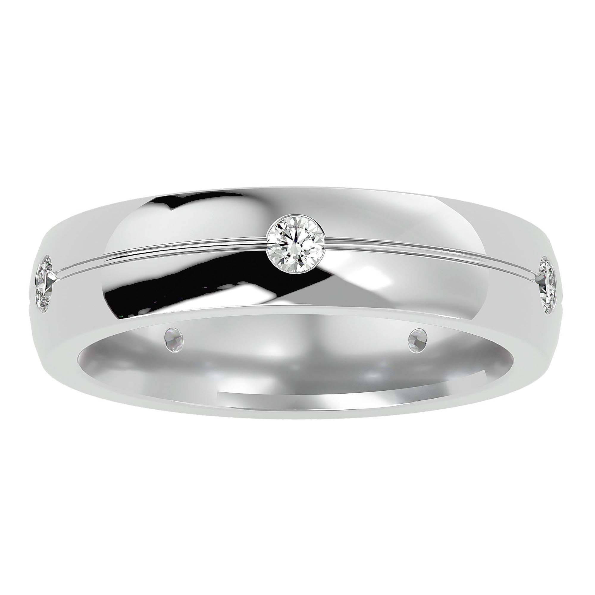 Verighetă Amélie cu Diamante Create în Laborator de 0.46 ct din Platina - Castelo.ro