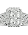Inel Nobil din Aur 14k cu Diamante Naturale Pavé de 1.53 ct din 14k Aur Alb - Castelo.ro