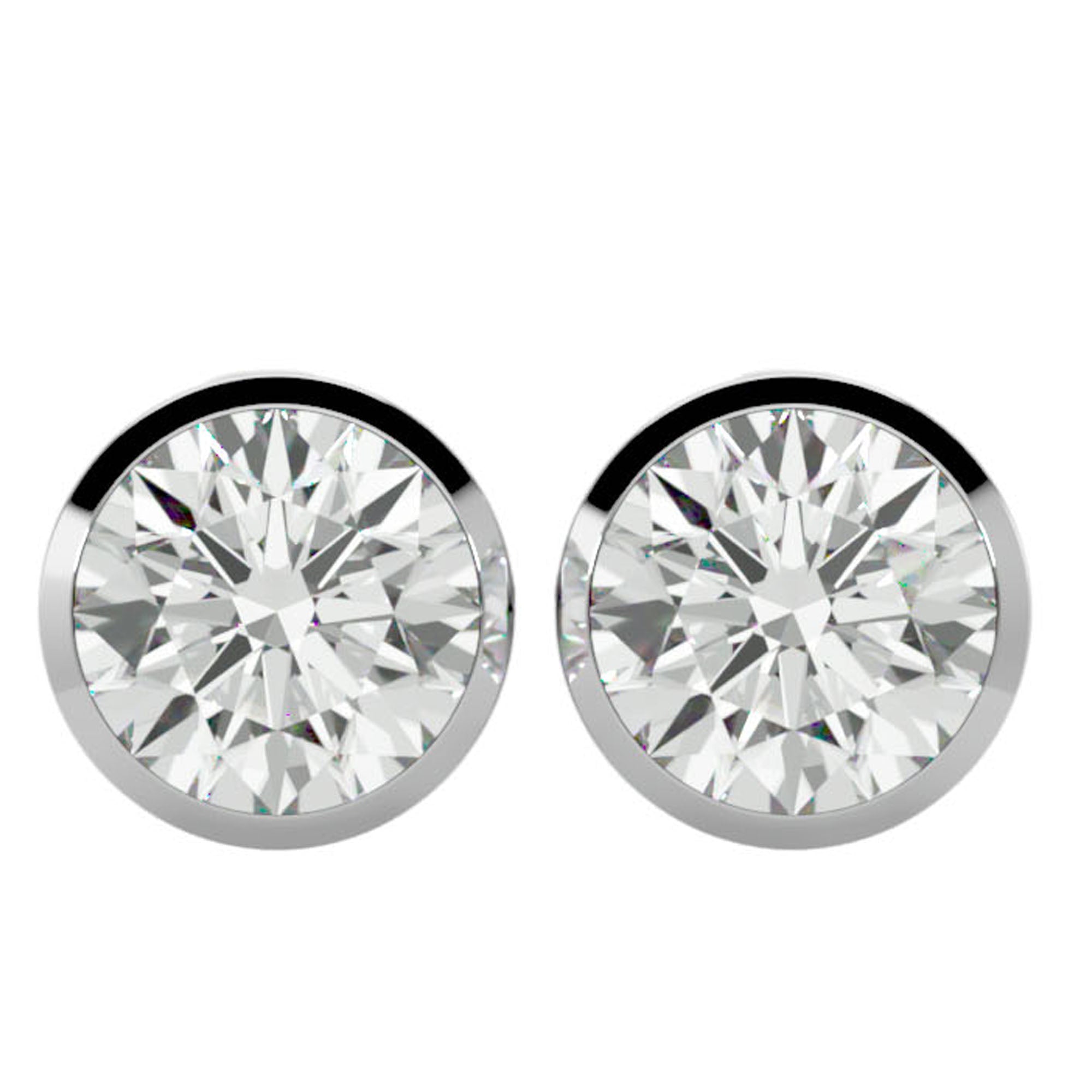 Cercei cu Diamant Natural In Montură Bezel de 1.18 ct din - Castelo.ro