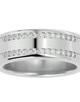 Verighetă Solène din Aur 14k Cu Două Rânduri De Diamante Naturale de 0.46 ct din 14k Aur Alb - Castelo.ro