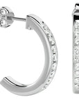 Cercei Hoop Nobili din Aur 14k cu Diamante Create în Laborator de 0.46 ct din 14k Aur Alb - Castelo.ro