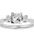 Inel de Logodnă Cu Trei Diamante Create în Laborator Tăietură Prințesă de 1.00 ct din Platina - Castelo.ro