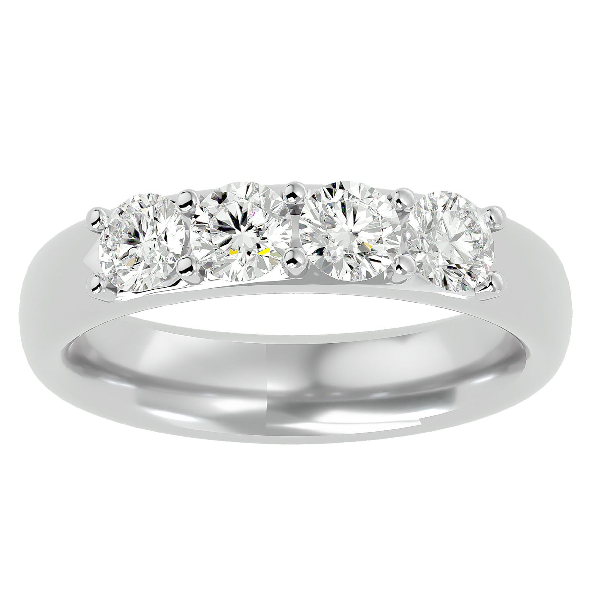 Inel Eternity din Aur 14k cu 4 Diamante Create în Laborator de 0.96 ct din 14k Aur Alb - Castelo.ro