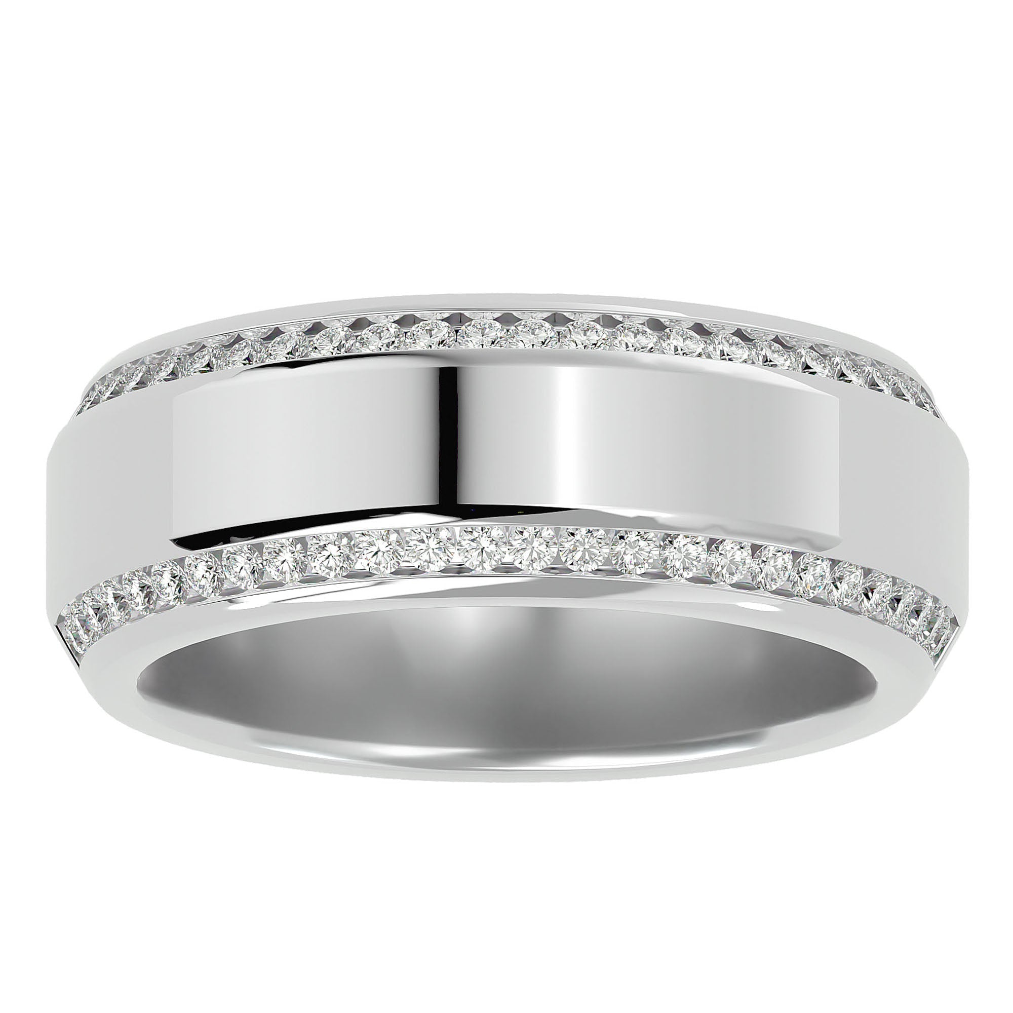 Verighetă cu Bandă De Diamante Create în Laborator de 0.53 ct din Platina - Castelo.ro
