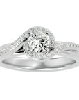 Inel de Logodnă cu Diamante Naturale Pavé în Spirală Eternă de 0.61 ct din Platina - Castelo.ro