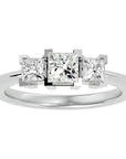 Inel de Logodnă Cu Trei Moissanite Tăietură Prințesă de 1.32 ct din Platina - Castelo.ro