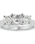Inel de Logodnă cu Trei Diamante Create în Laborator de 2.20 ct din Platina - Castelo.ro