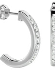 Cercei Hoop Nobili din Aur 14k cu Moissanite de 0.46 ct din 14k Aur Alb - Castelo.ro