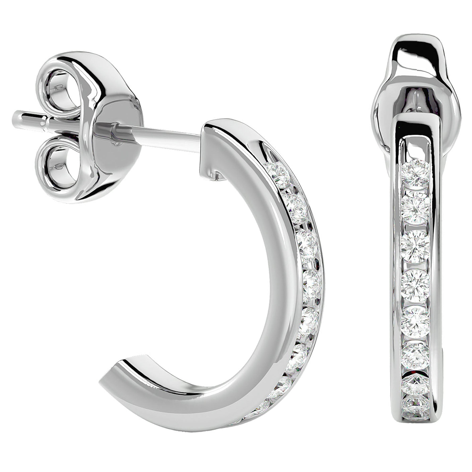 Cercei Hoop Regali din Aur 14k cu Diamante Create în Laborator de 0.54 ct din 14k Aur Alb - Castelo.ro